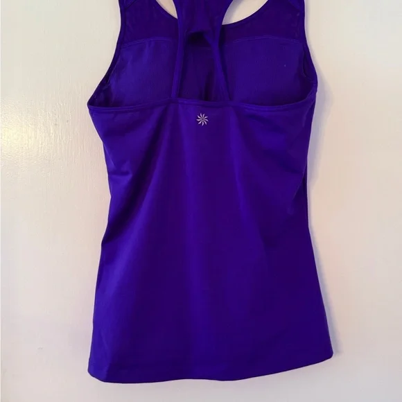 Athleta Yoga Purple Sleeveless Exercise Tank w Built In Bra Medium - Picture 3 of 5